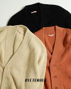 ライテンダー RYE TENDER Vネック カーディガン メンズ レディース ALLEN CARDIGAN 片畦編み ニット セーター ブラック オレンジ ベージュ 24FW-RT-008 1107