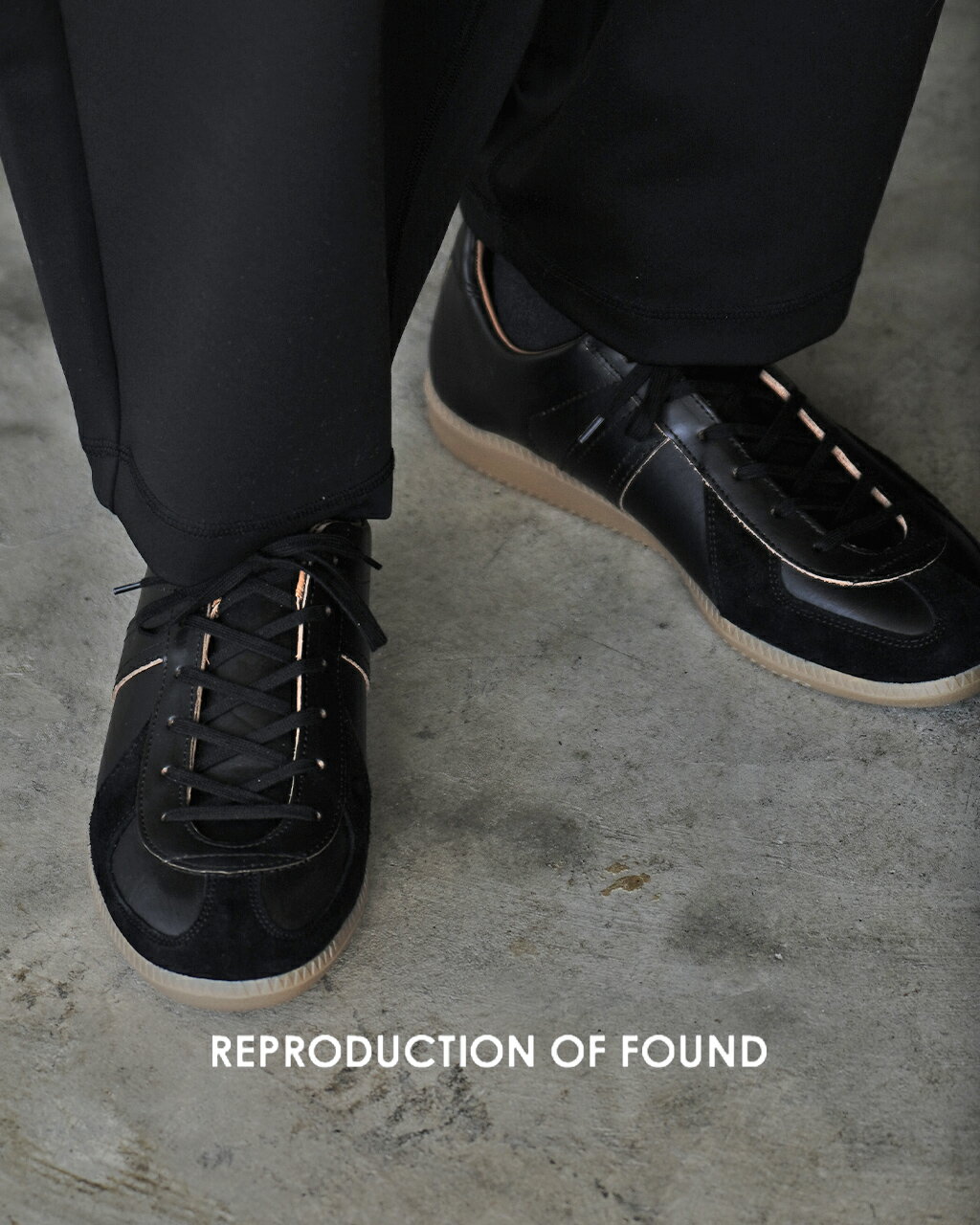 ץ  ե REPRODUCTION OF FOUND २ 쥶 㡼ޥ ߥ꥿꡼ ȥ졼ʡ 塼 GERMAN MILITARY TRAINER SHOES 㡼ޥȥ졼ʡ ˡ ֥å   1700HWC̵0318 xp1