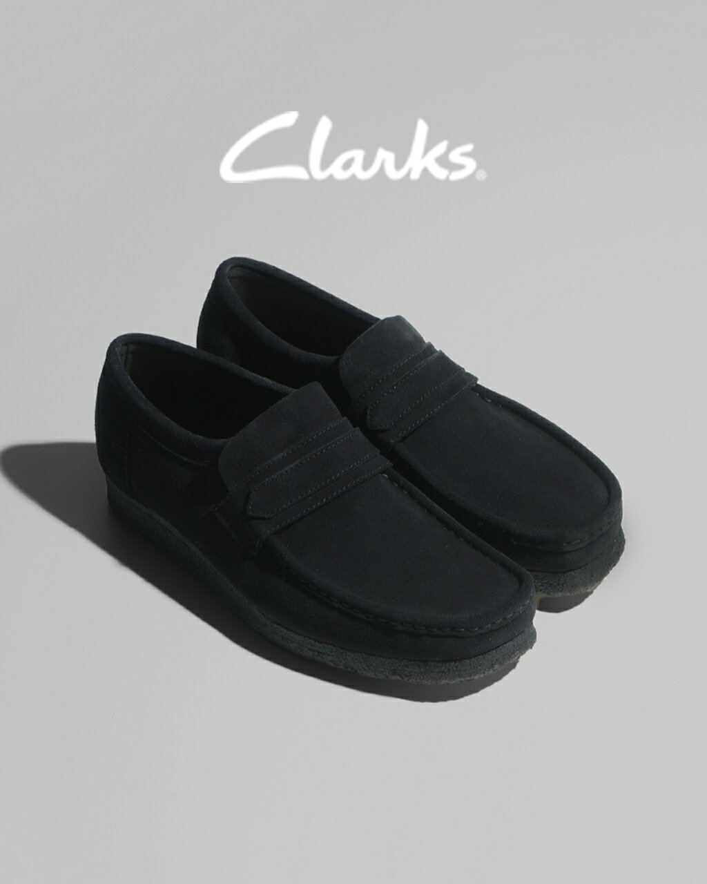 クラークス Clarks ワラビーローファー Wallabee Loafer ブラック 黒 メンズ 26172503 26173508【送料無料】0406