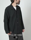 スティルバイハンド STILL BY HAND コットン シルク オープンカラーシャツ OPEN COLLAR SHIRTS グレー ブラック メンズ SH082420419