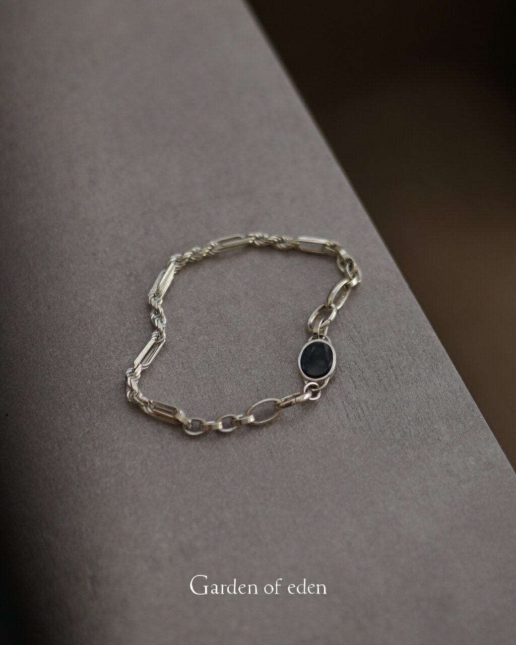 ガーデンオブエデン GARDEN OF EDEN ストーンシグネット フィガロ トリプルチェーンブレスレット メンズ レディース STONE SIGNET FI...