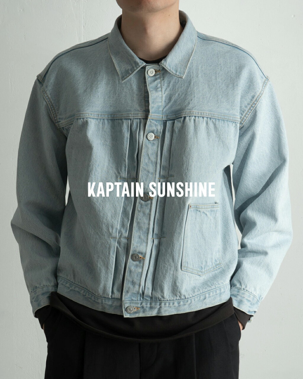 楽天Crouka LR／クローカ エルアールキャプテンサンシャイン KAPTAIN SUNSHINE デニム トラッカー 1ポケット ジャケット メンズ 2025春夏 Denim Tracker 1P Jacket ライトアウター Gジャン ライトブルー KS25SJK28 0204 xp10_20