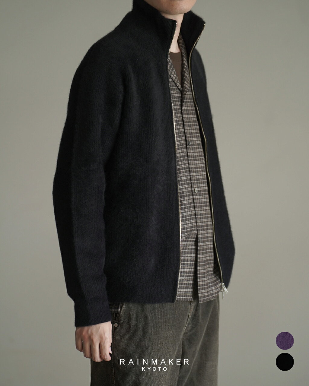 レインメーカー RAINMAKER レインメーカー フォックス カシミヤ ジップアップニット メンズ ドライバーズニット カーディガン FOX CASHMERE ZIP-UP SWEATER RM262-053 0928【レビュー企画対象】