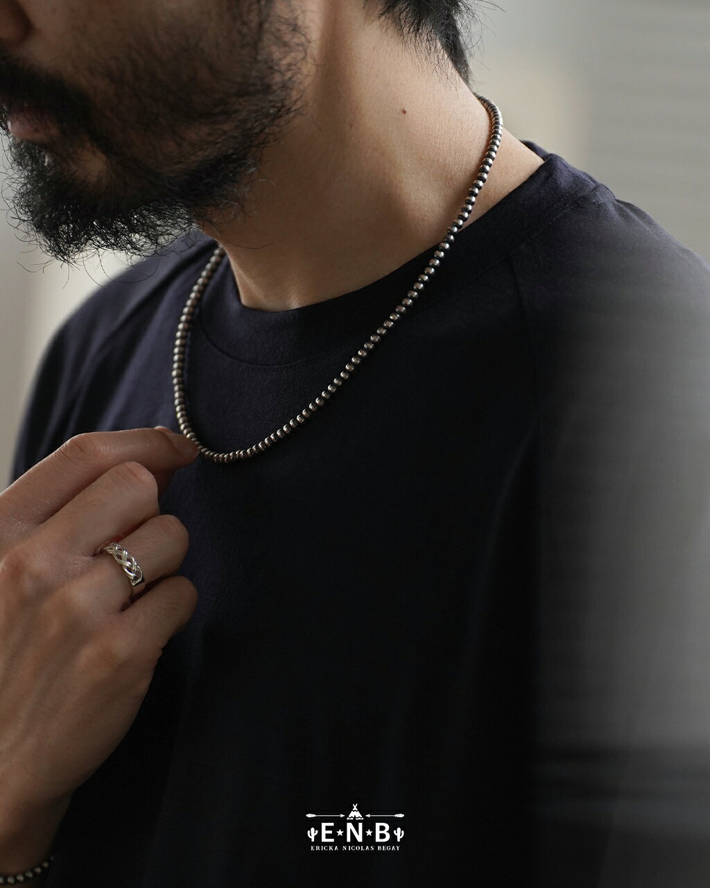 樂天商城 - エリッカニコラスビゲイ ERICKA NICOLAS BEGAY 4mm プレーン デザイン ネックレス ユニセックス メンズ レディース 4mm Plain Design Necklace ビーズネックレス インディアンジュエリー IJ 1218