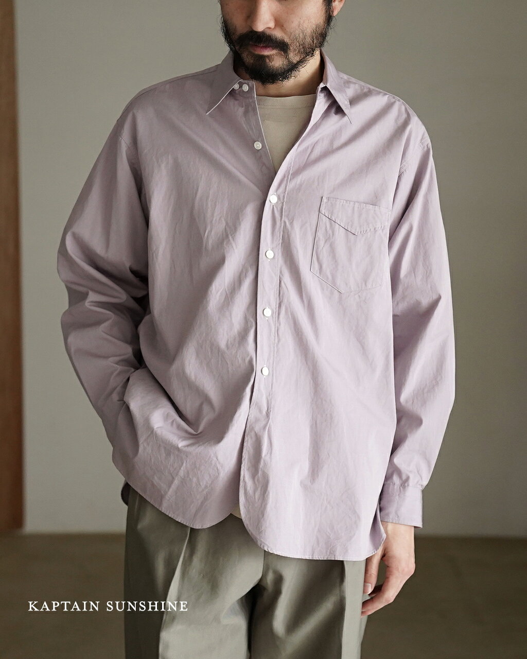 キャプテンサンシャイン KAPTAIN SUNSHINE ハケメ シャンブレー クラシック ドレスシャツ メンズ Hakeme Chambray Classic Dress Shirt KS26SSH07 0228