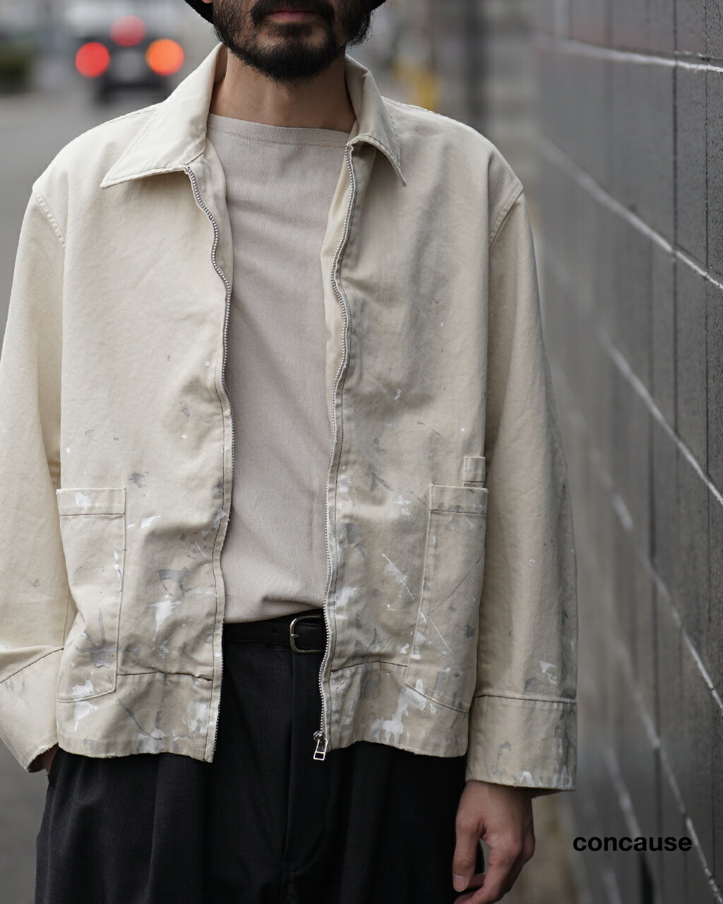 樂天商城 - 【GWフェア！ポイント15倍】コンコース concause チノブルゾン メンズ chino blouson 2601013 ジップアップジャケット ワークジャケット ペイント加工 ヴィンテージ加工 0310 xp1015 haori20