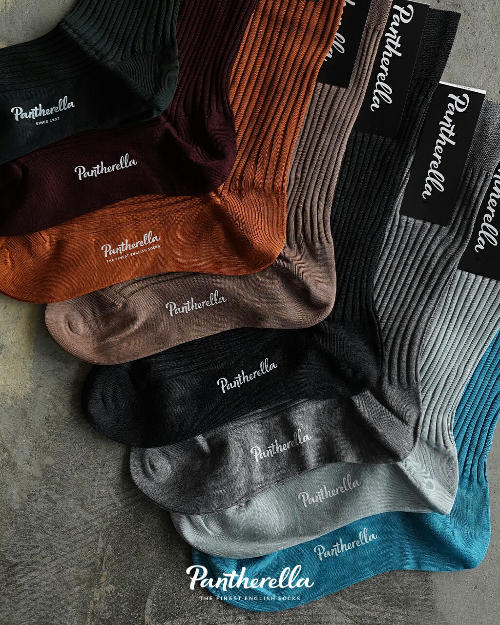 樂天商城 - 【週末限定！ポイント10倍】パンセレラ Pantherella コットンビジネスソックス メンズ リブ 靴下 5614_DANVERS 無地 リブ シームレス カラーソックス ドレスソックス ギフト プレゼント 0408 point10