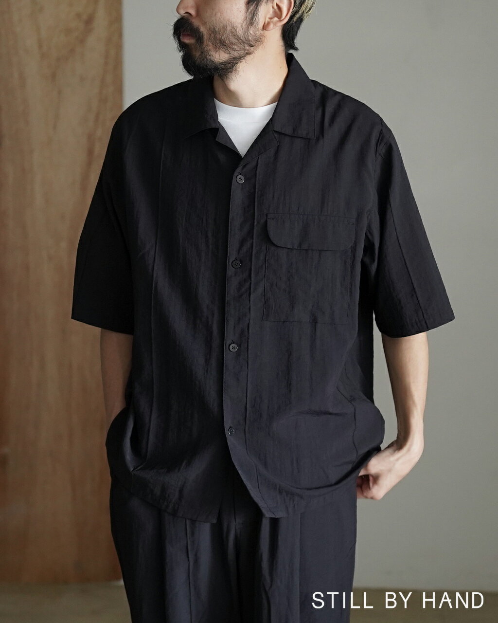 樂天商城 - スティルバイハンド STILL BY HAND ピンタック 半袖シャツ メンズ Pin tuck half sleeve shirt SH07261 オープンカラーシャツ 開襟 0329