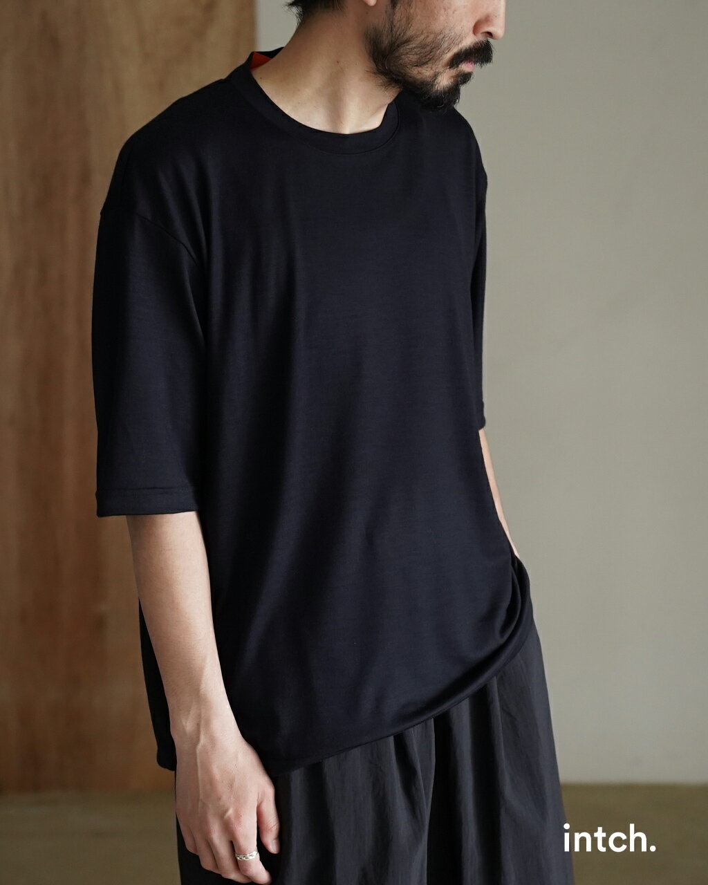 樂天商城 - 【週末限定！ポイント10倍】インチ intch. メリノウール 半袖Tシャツ メンズ ノーム Norm SH 3026-1-0-053 カットソー ニット クルーネック 日本製 0411 point10