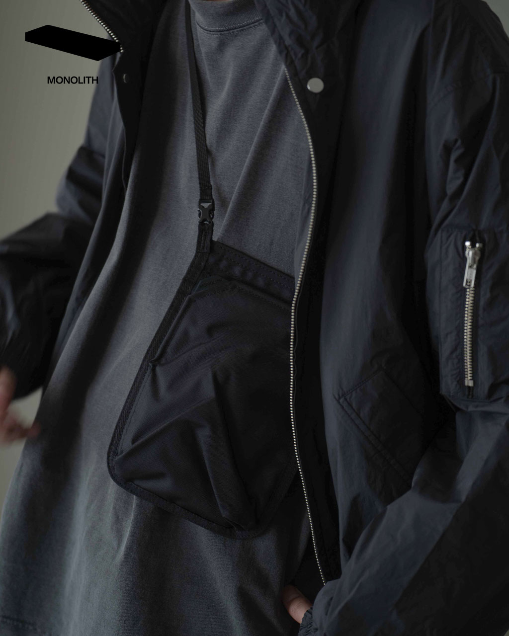 モノリス MONOLITH ネックポーチ スタンダード M ブラック メンズ レディース NECK POUCH STANDARD M BLACK サコッシュ ショルダー SD-9089-010 0201(4.0)