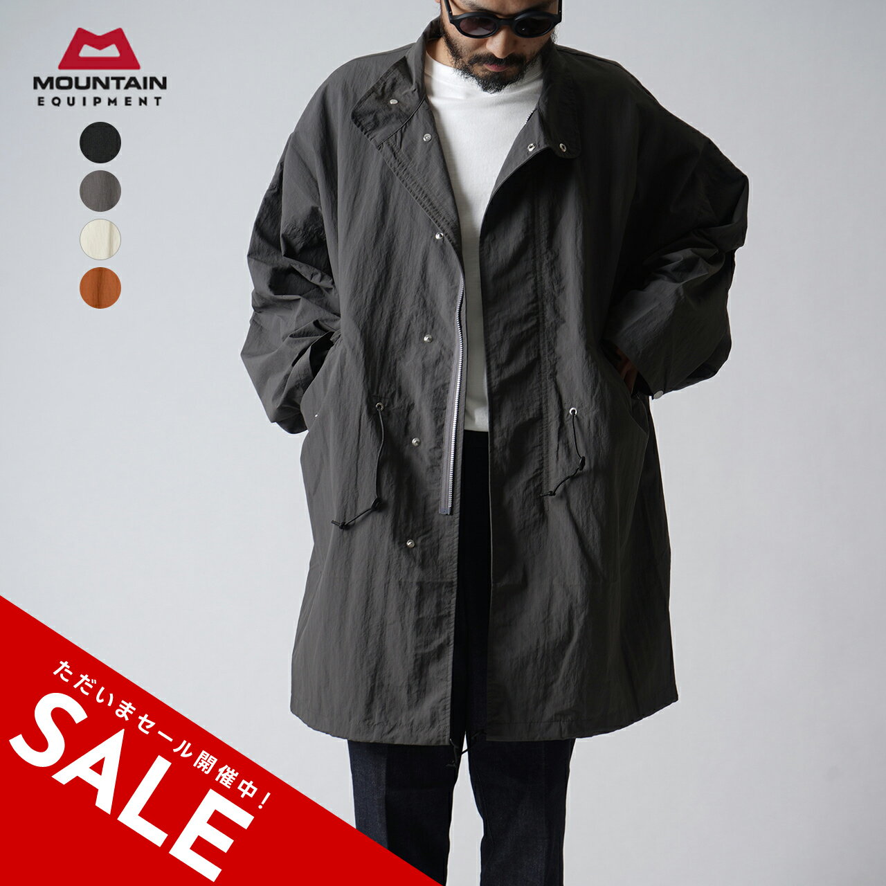 マウンテンイクイップメント MOUNTAIN EQUIPMENT エコナイロン フィッシュテール コート ECO NYLON FISHTAIL COAT M-65 モッズコート ブラック グレー ホワイト オレンジ メンズ レディース 4271770910