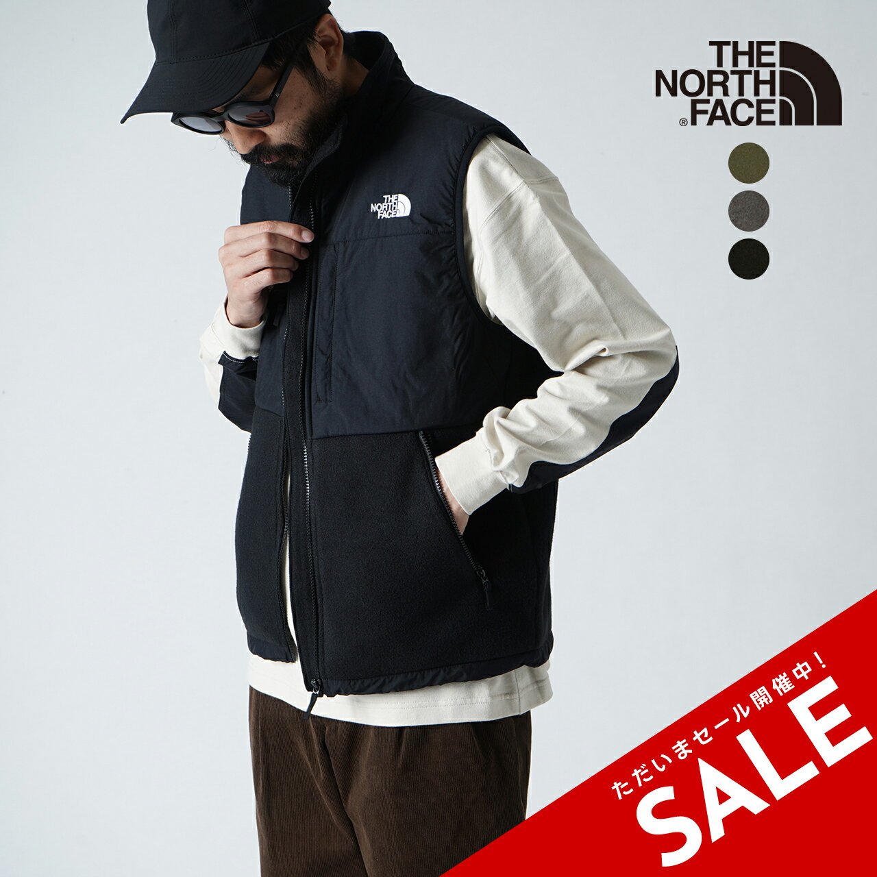 【SALE！30%OFF】ノースフェイス THE NORTH FACE デナリ ベスト Denali Vest カーキ グリーン グレー ブラック 緑 灰 黒 メンズ レディース NA72332【送料無料】1021 xp10のサムネイル