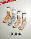 【SALE!20%OFF】ロトト ROTOTO タイダイ リブ クルーソックス メンズ レディース TIE DYE RIBBED CREW SOCKS 靴下 日...