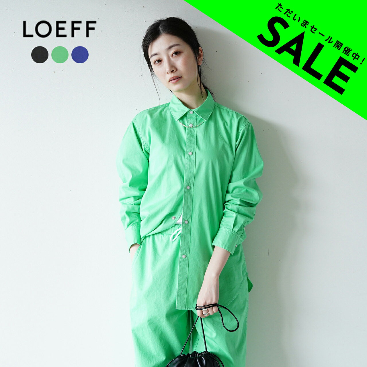 【アウトレット！30%OFF】ロエフ LOEFF コットン ギャバ レギュラーカラーシャツ LF CTN GABA P DYE SHT レディース 8811-243-0047【送料無料】0321