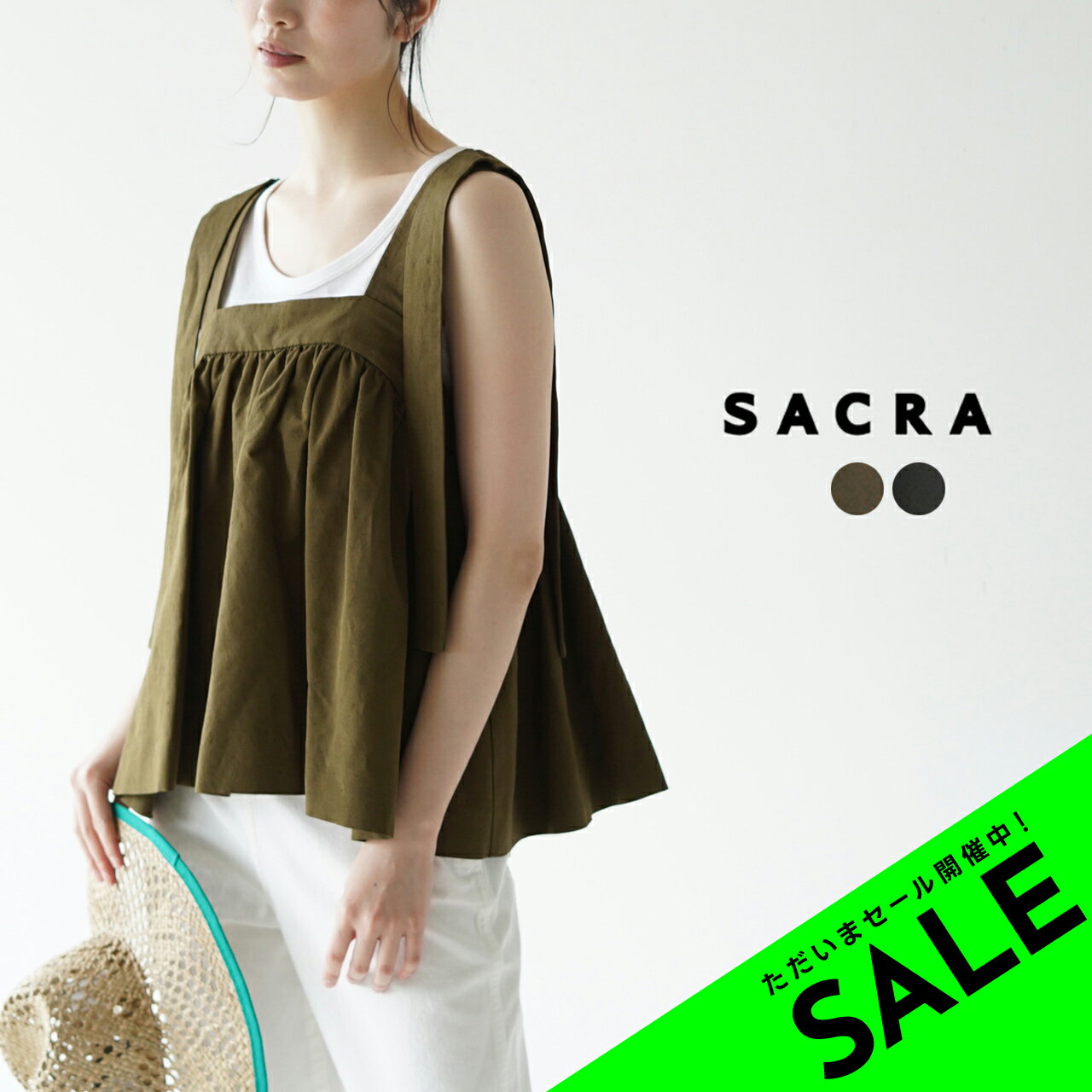 【SALE！50%OFF】サクラ SACRA リンクルズ リネン トップ WRINKLES LINEN TOP レディース 123217071【送料無料】0502