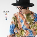 【ポイント最大38倍】キャル オー ライン CAL O LINE 【YUKI D.Y.Eコラボ】 クルーネック タイダイ染め 長袖 Tシャツ TIE DYE LONG SLEEVE TEE オーバーサイズ ロンT ポケットTシャツ メンズ 2020春夏 トップス CYW-014 0410