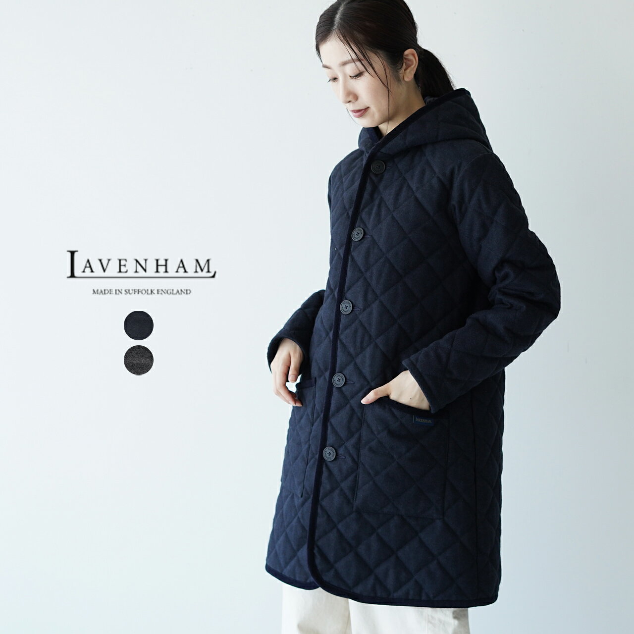 ラベンハム LAVENHAM ブランドン ウール BRUNDON WOOL キルティング コート レディース 2021秋冬 フード付き SLJ9106 【送料無料】【予約商品】 0725