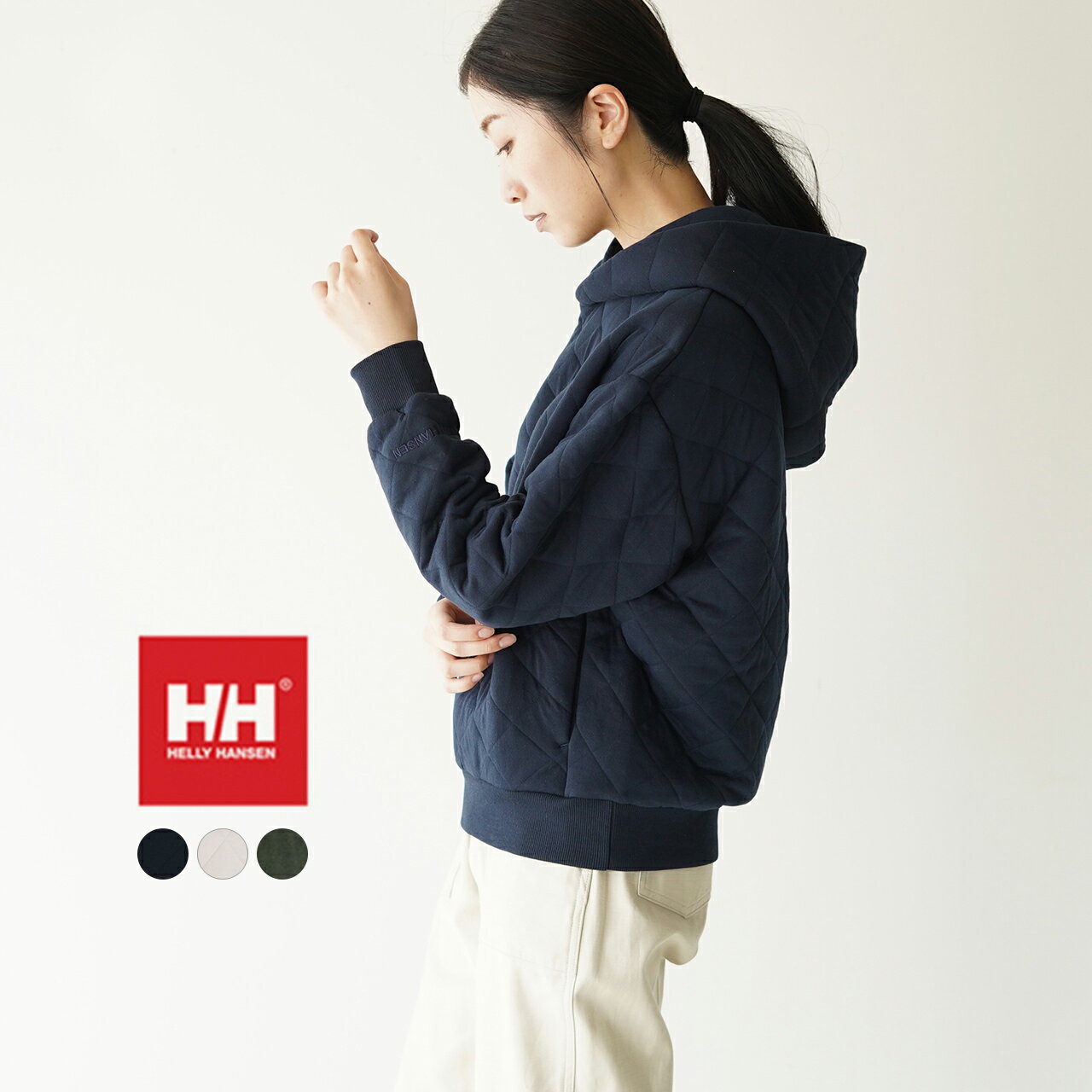 ヘリーハンセン キルトパーカ レディース スウェット 長袖 ショート丈 無地 フード付き HOE32060 Quilt Parka HELLY HANSEN 【送料無料】0827のサムネイル