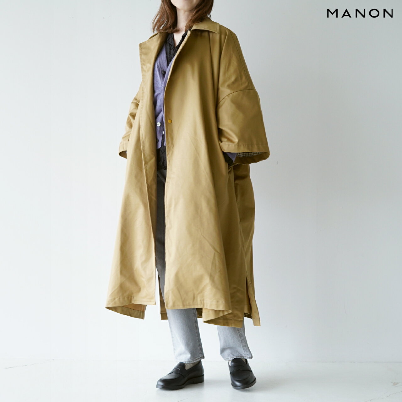 マノン MANON ビッグ スクエア コート BIG SQUARE COAT レディース MNN-CT-030 トレンチコート オーバーサイズ レイヤード トラッド1103【送料無料】のサムネイル