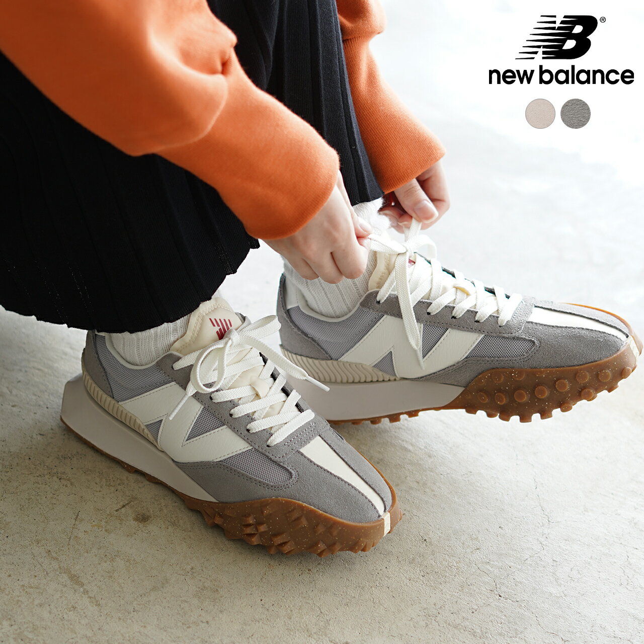 ニューバランス new balance UXC72 スニーカー UXC72RF UXC72RD スエード メッシュ ローカット レースアップ バイカラー レディース 2022秋冬 22.5cm-25.0cm 【送料無料】0715のサムネイル