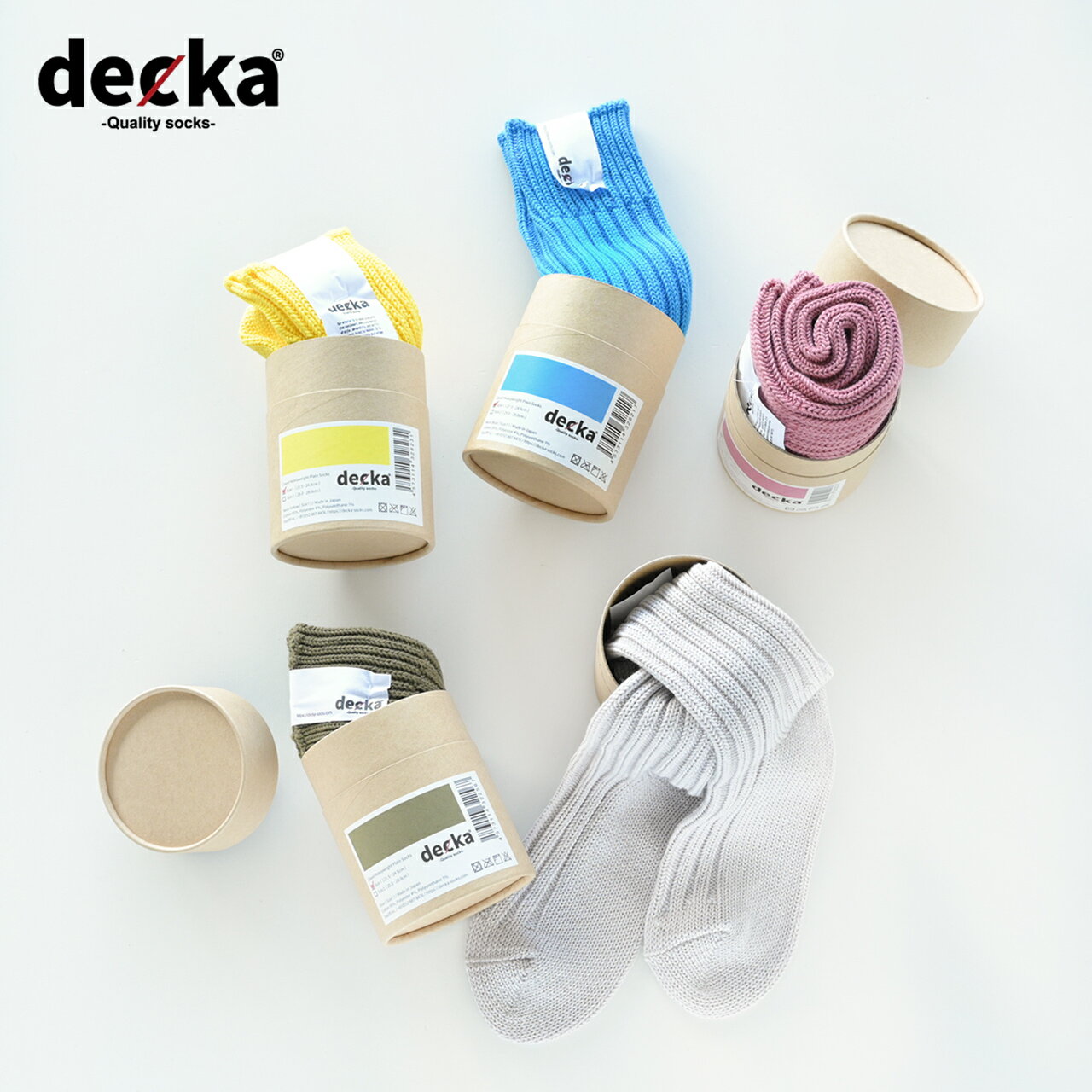 デカ 靴下 レディース デカクオリティソックス decka Quality socks【5周年記念カラーあり】ケース付き ヘビーウェイト プレーン ソックス Cased Heavyweight Plain Socks 靴下 カラー リブソックス レディース メンズ 2022秋冬 de-01 de-01-5 0823