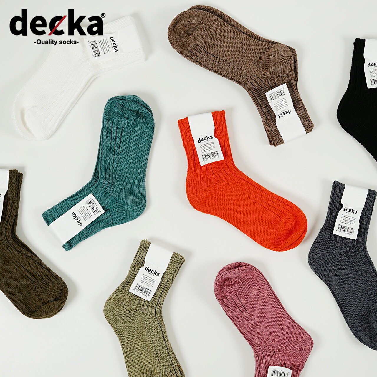 デカクオリティソックス decka Quality socks ローゲージ リブソックス ショートレングス Low Gauge Rib Socks Short Length 靴下 レディース メンズ de-26 de-26-2