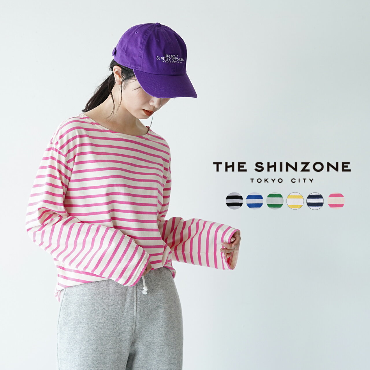 シンゾーン THE SHINZONE マリン ボーダー Tシャツ MARINE BORDER TEE ボートネック オーバーサイズ ロンT レディース 2022秋冬 19SMSCU93 【送料無料】0825のサムネイル