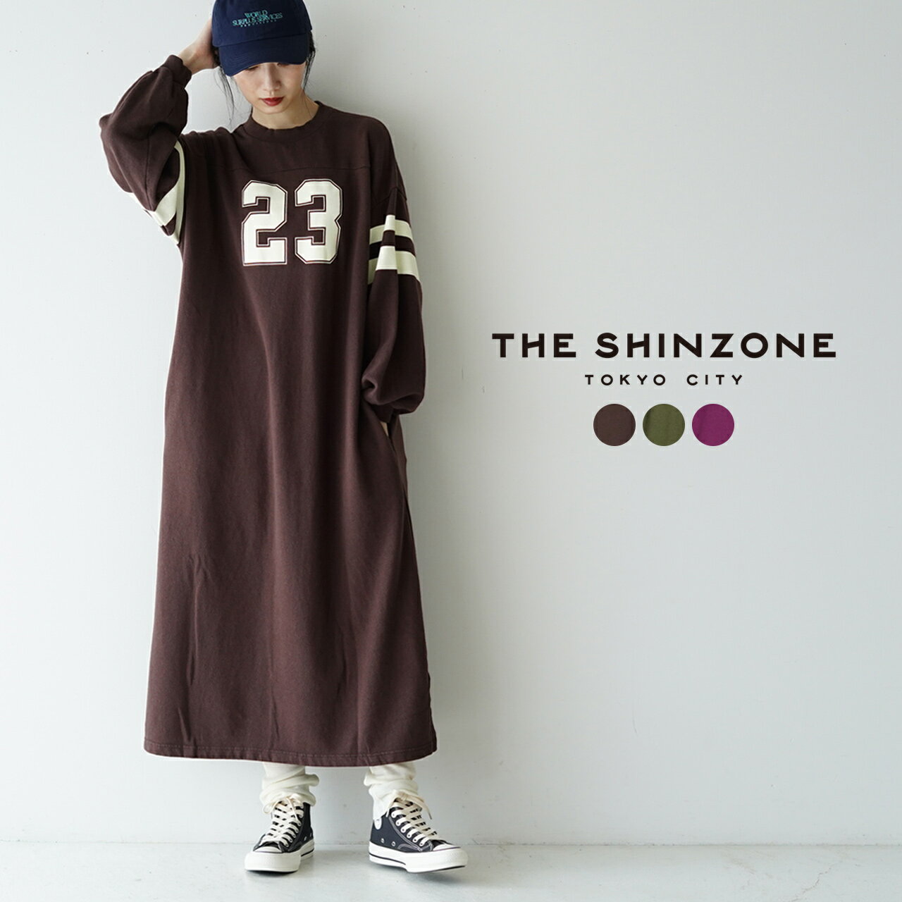 シンゾーン THE SHINZONE フットボール ワンピース FOOT BALL ONEPIECE スウェット アメカジ ロゴプリント レディース 2022秋冬 22MMSOP08【送料無料】0916のサムネイル