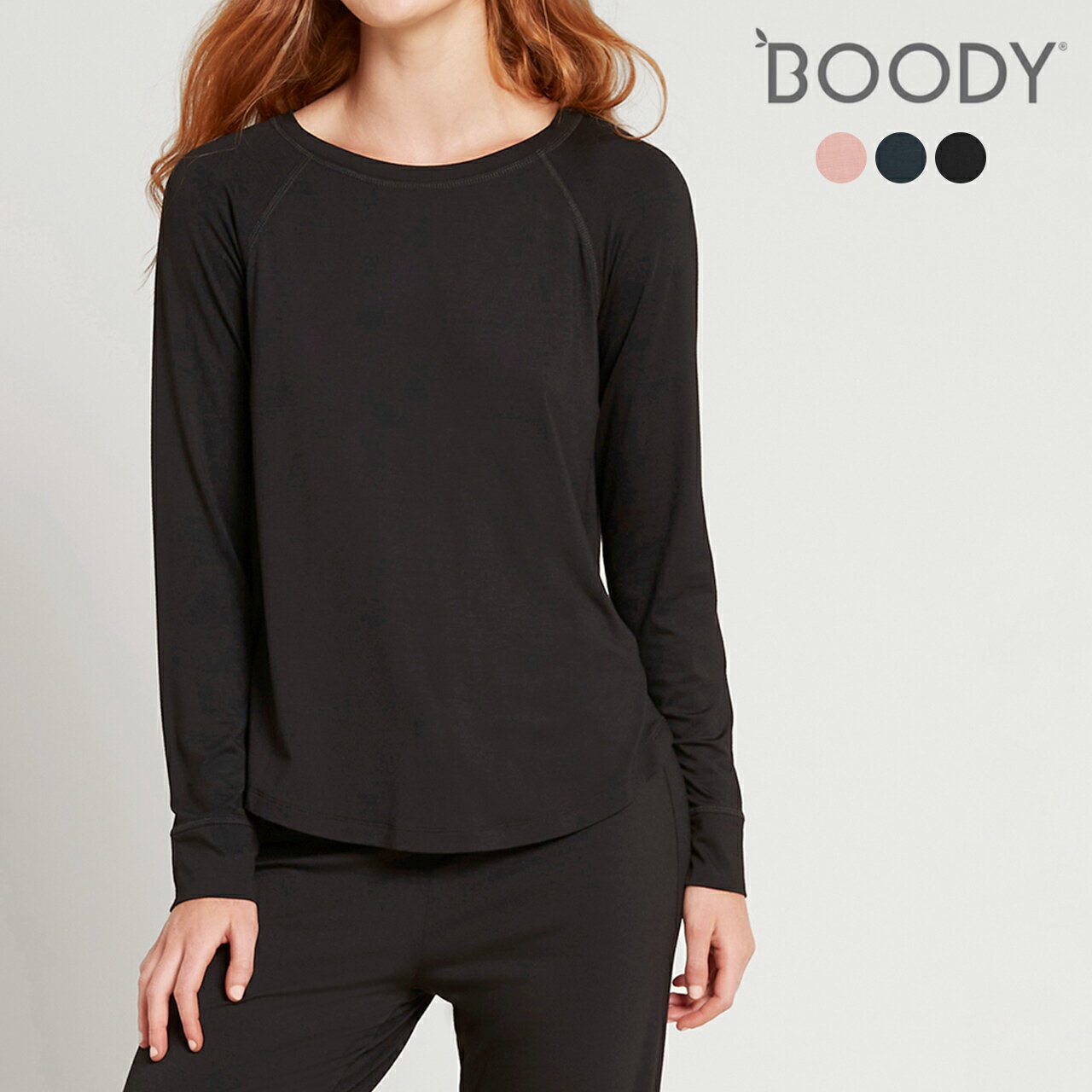 ブーディ BOODY グッドナイト ラグラン スリープ トップ Goodnight Raglan Sleep Top インナー 長袖 Tシャツ カットソー レディース  xp10