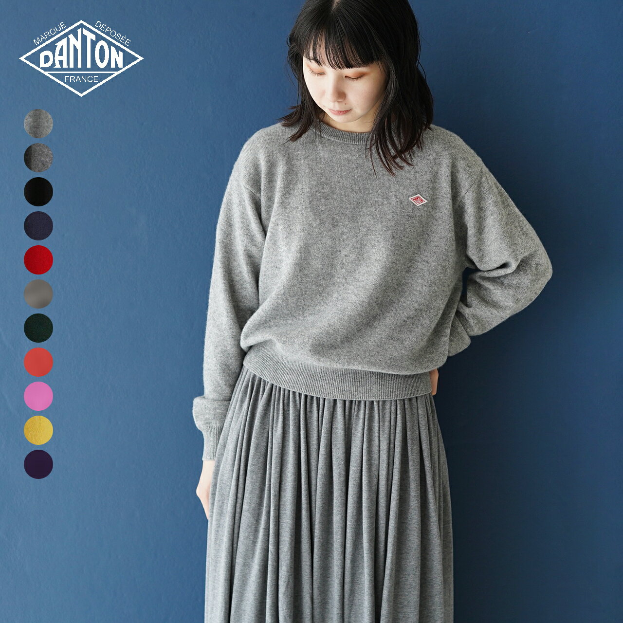 ダントン DANTON クルーネック プルオーバー ロングスリーブ ニット セーター CREW NECK P.O L/S レディース DT-D0027LMW【送料無料】【クーポン対象外】 0710