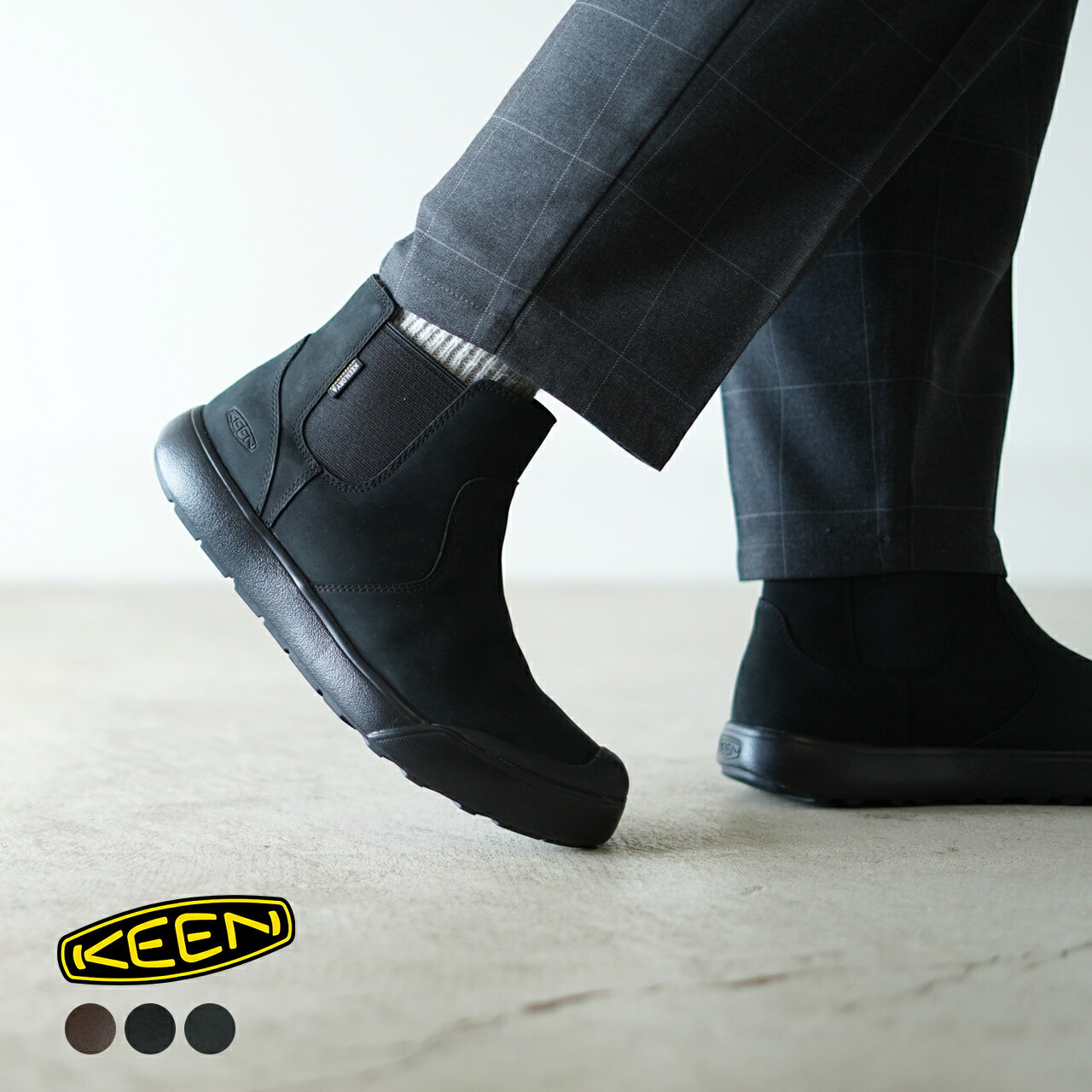 【週末限定！最大20%OFFクーポン対象】 キーン KEEN エレナ チェルシー ウォーター プルーフ ELENA CHELSEA WP サイドゴア ブーツ 軽量 防水 スニーカー ブーツ ブラウン マットブラック ブラック レディース 1027863 1027864 1026827【送料無料】0728 cpn20のサムネイル