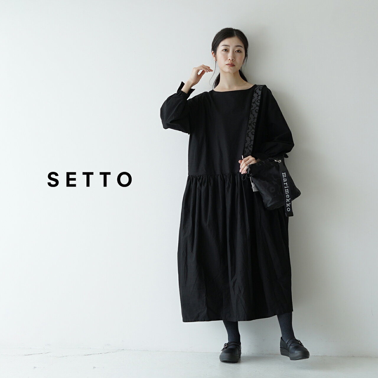 セット SETTO カフス ワンピース CUFFS ONE-PIECE ロングスリーブ ブラック 黒 レディース STOP10023A【送料無料】0812