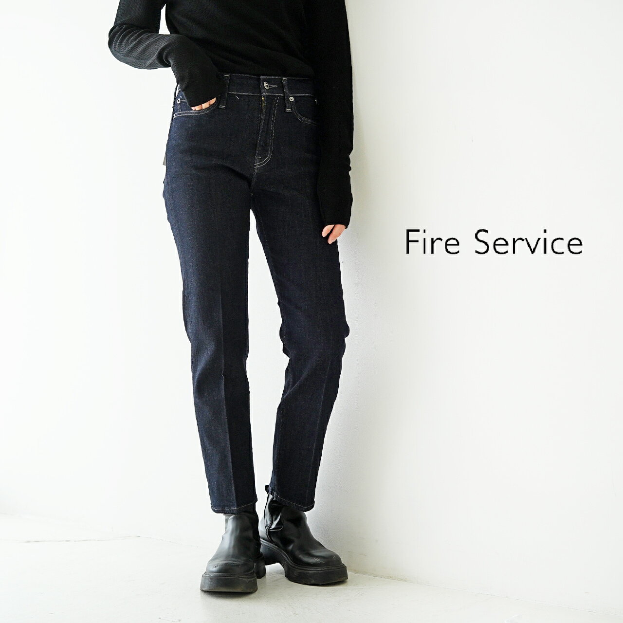 ファイヤーサービス Fire Service スリム ストレート ストレッチ SLIM STRAIGHT STRETCH デニムパンツ インディゴ レディース FIS-008-221341【送料無料】0825