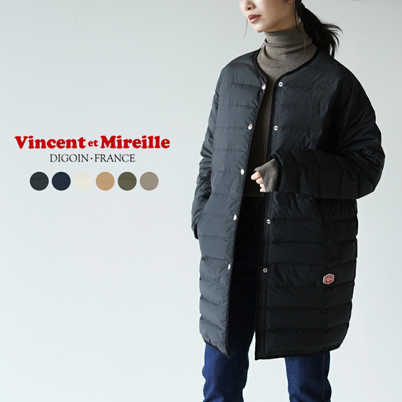 ヴァンソンエミレイユ VINCENT ET MIREILLE ステッチレス ダウン ロング カーディガン STITCHLESS DOWN LONG CARDIGAN ダウンコート レディース VM232SD26052【送料無料】1003 xp10