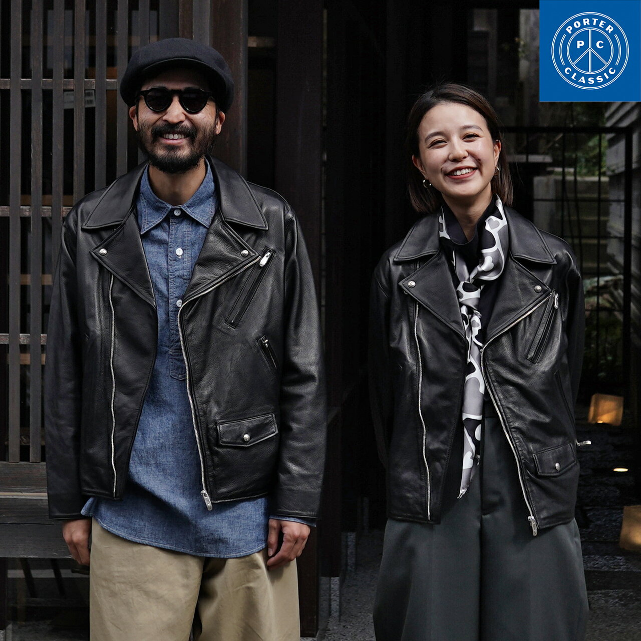 ポータークラシック PORTER CLASSIC ピーシー ライダースジャケット ウィズラブアンドピースシルバー PC RIDERS JACKET W/LOVE&PEACE SILVER ジャケット ブラック 黒 レディース メンズ PC-017-19621014