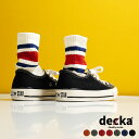デカ 靴下 レディース デカクオリティソックス decka Quality socks スケーター ソックス 80`s Skater Socks 靴下 ミドル丈 リブソックス ボーダー ストライプ レディース メンズ de-40 【メール便可】