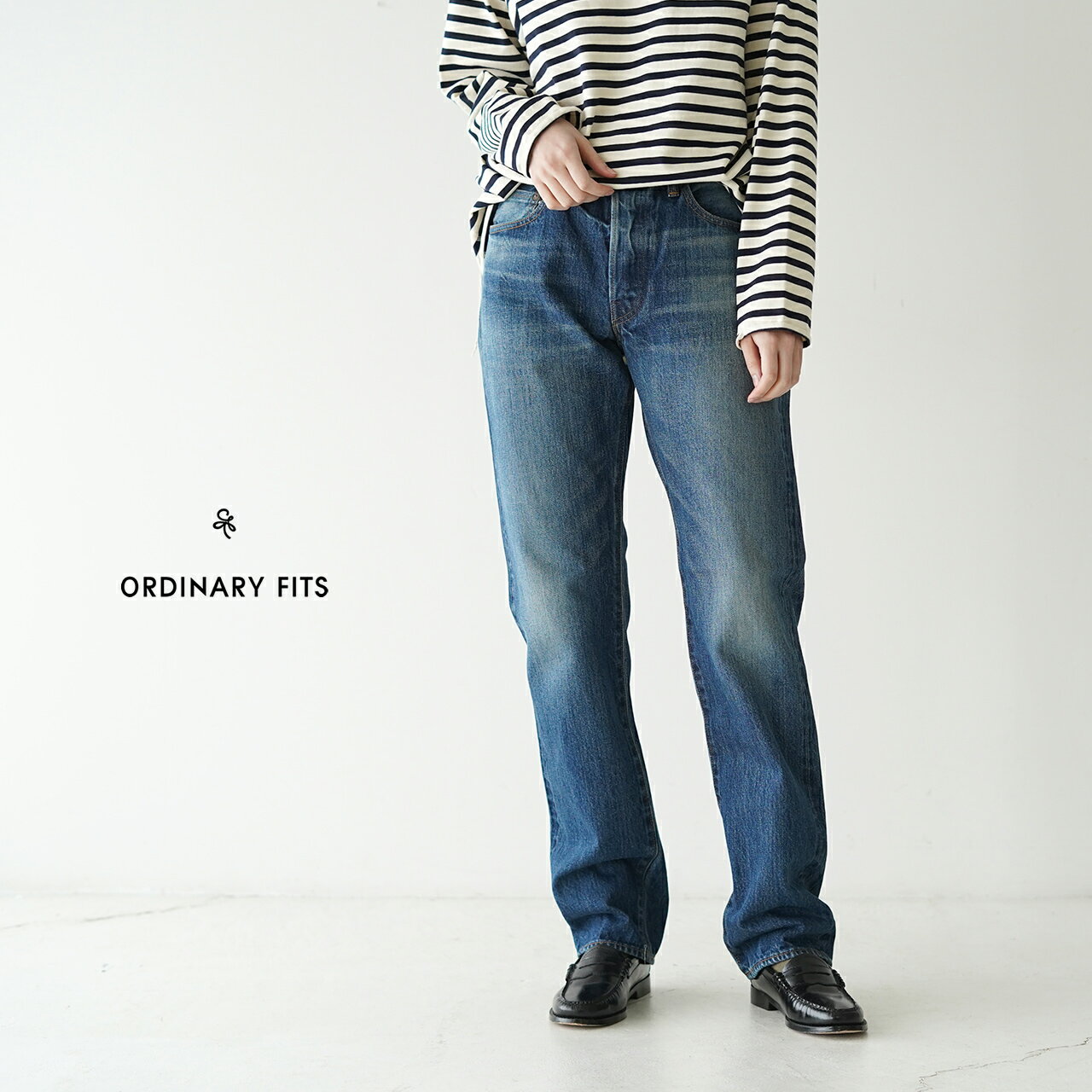 オーディナリーフィッツ ORDINARY FITS オリジナル ストレート 5ポケット デニムパンツ ユーズド ORIGINAL STRAIGHT 5PK DENIM USED ジーンズ レディース メンズ OFC-P001 【送料無料】0218 xp10