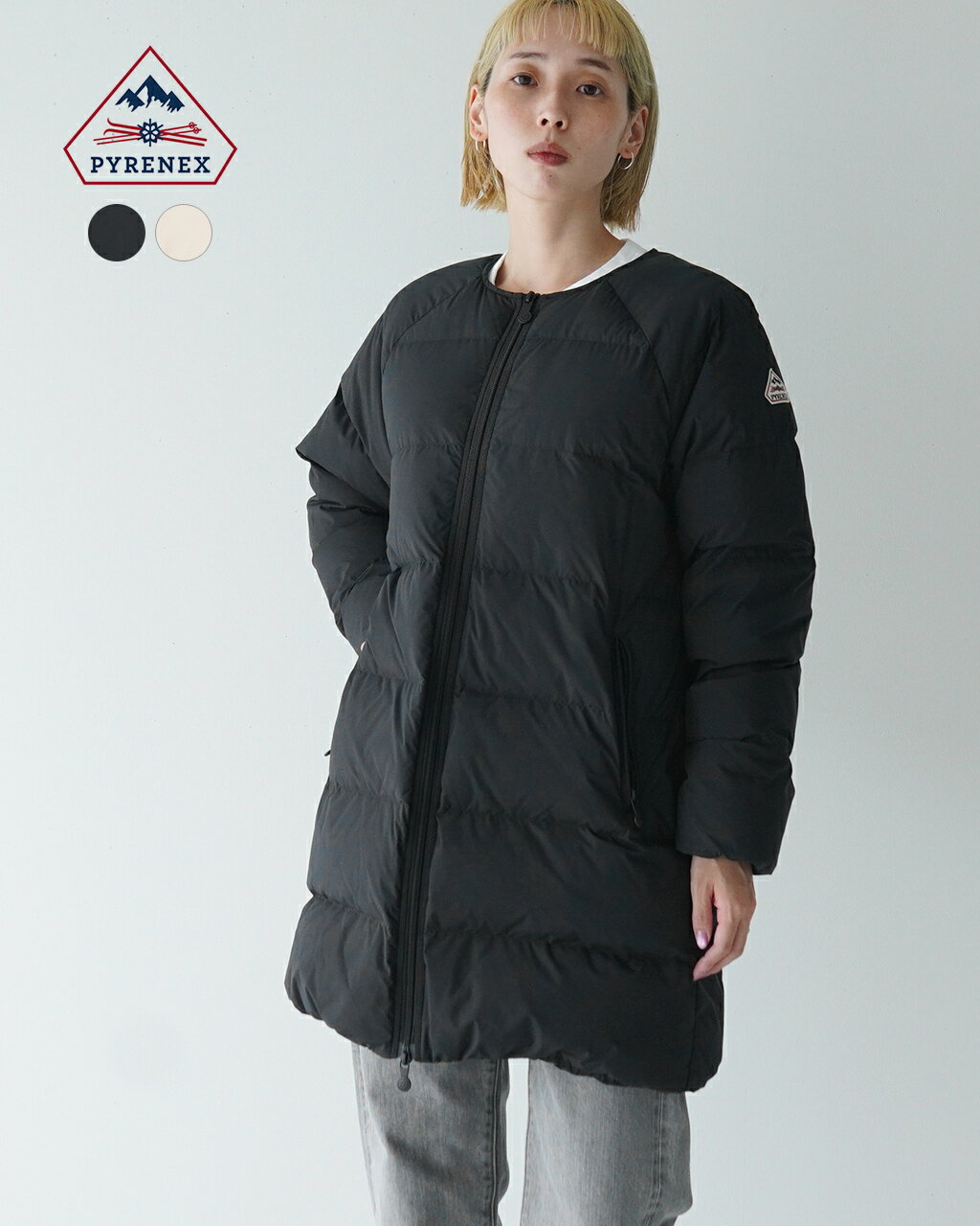 【ポイント10倍】ピレネックス PYRENEX アートニー ソフト3 ARTNEY SOFT3 ノーカラー ダウンジャケット ブラック グレー ベージュ 黒 灰 茶 レディース HWU001【送料無料】0812 xp10のサムネイル