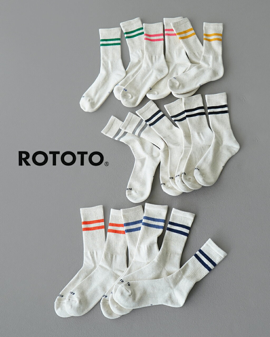 ロトト ROTOTO クラシック アスレチック 3パック クルーソックス CLASSIC ATHLE