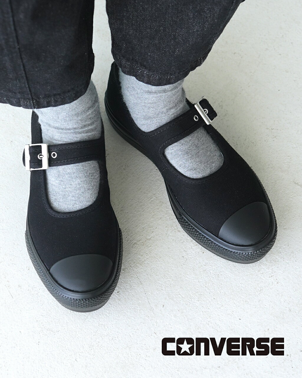 コンバース CONVERSE オールスター ライト PLTS メリージェーン OX ALL STAR LIGHT PLTS MJ OX シューズ 厚底 プラットフォーム ストラップシューズ ブラック 黒 レディース 31312550【送料無料】0829のサムネイル