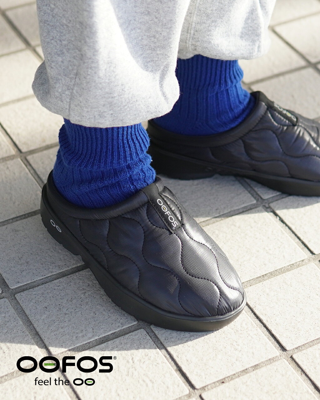 【土日祝も発送】ウーフォス OOFOS ウークージー サーモ ミュール OOcoozie Thermo Mule ウィンターサンダル リカバリーシューズ ブラック 黒 レディース 200086052 0917