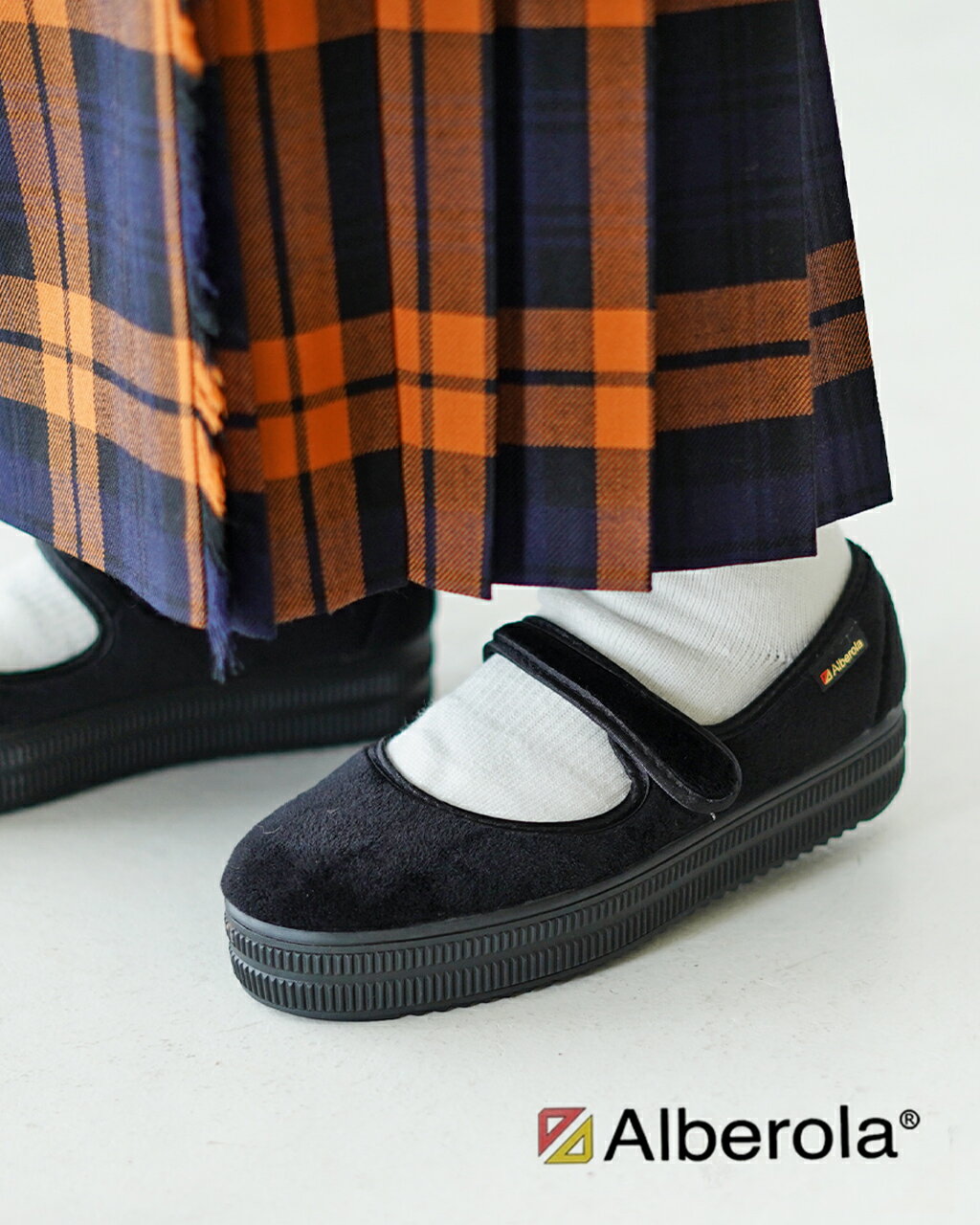 ＼今なら2点で10%OFFクーポン／アルベローラ Alberola ストラップ シューズ STRAP SHOES メリージェーン ベルベット フラットシューズ レディース W1780GM0925 cpn10のサムネイル