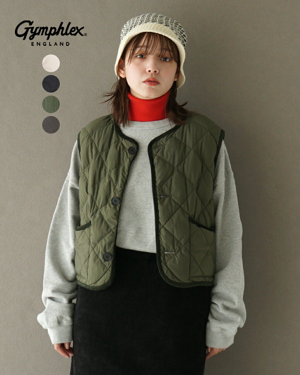 ＼スーパーSALEクーポン10%OFF／ジムフレックス Gymphlex キルティング ダウンベスト レディース QUILT DOWN SHORT VEST GY-A0433NYM 1026 cpn10 xp10のサムネイル