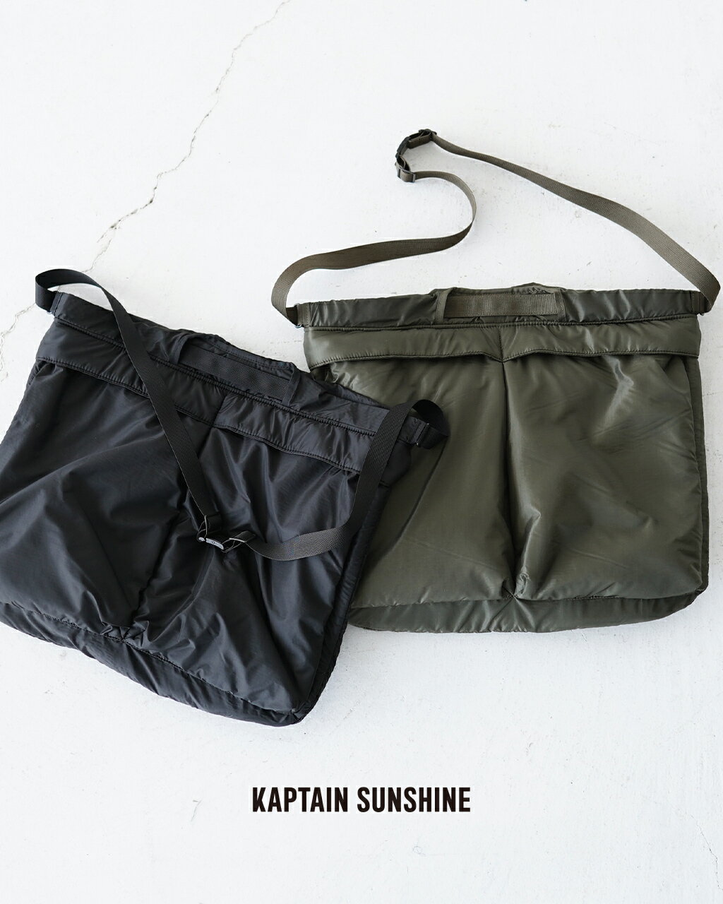 キャプテンサンシャイン KAPTAIN SUNSHINE フライトバッグ Flight Bag M ショルダーバッグ 鞄 ブラック グリーン 黒 緑 レディース メンズ KSBSGB131225 xp10