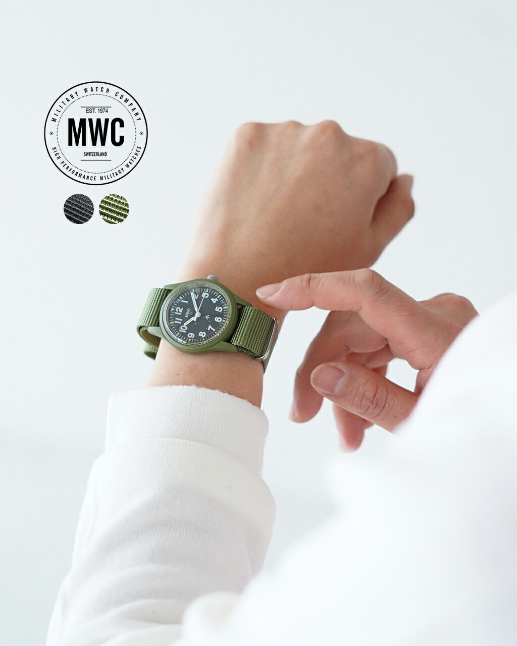 ミリタリーウォッチカンパニー MWC インファントリー ウォッチ リミテッド エディション Infantry Watch limited edition (European pattern dial) ミリタリーウォッチ 腕時計 ブラック オリーブ グリーン レディース メンズ 0700115971980 0700115971997 1220