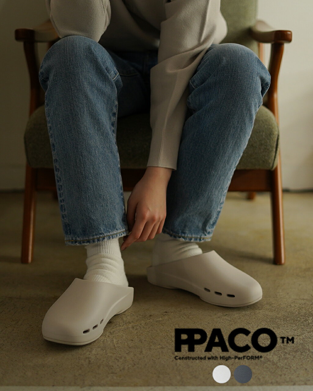 パコ PPACO LUX-1 スライド サンダル ダークグレー オフホワイト レディース メンズ PPA2412001【送料無料】0216