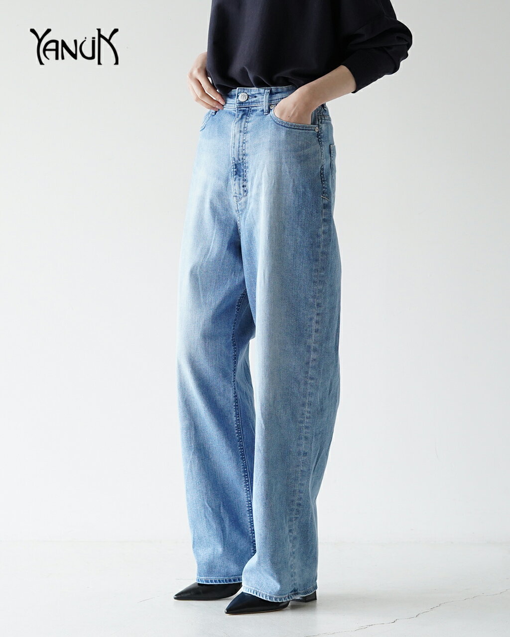 ヤヌーク YANUK ジョーン ルーズ ストレート JOAN(Loose Straight)デニムパンツ ジーンズ ブルー 青 レディース 57141221【送料無料】0221