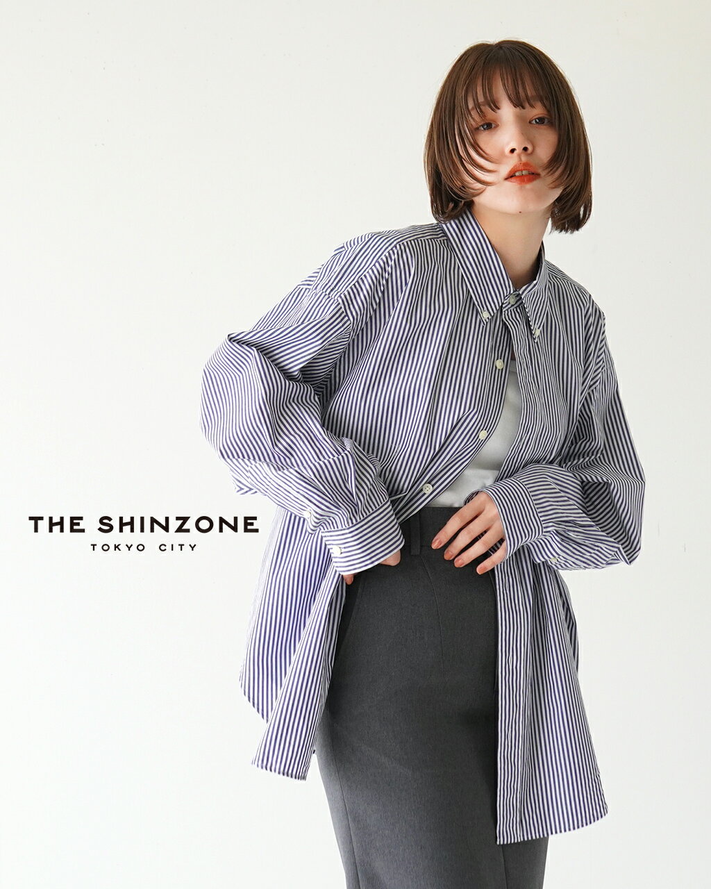 シンゾーン THE SHINZONE ダディ シャツ ストライプ DADDY SHIRTS STRIPE 羽織り レディース 24MMSBL080326