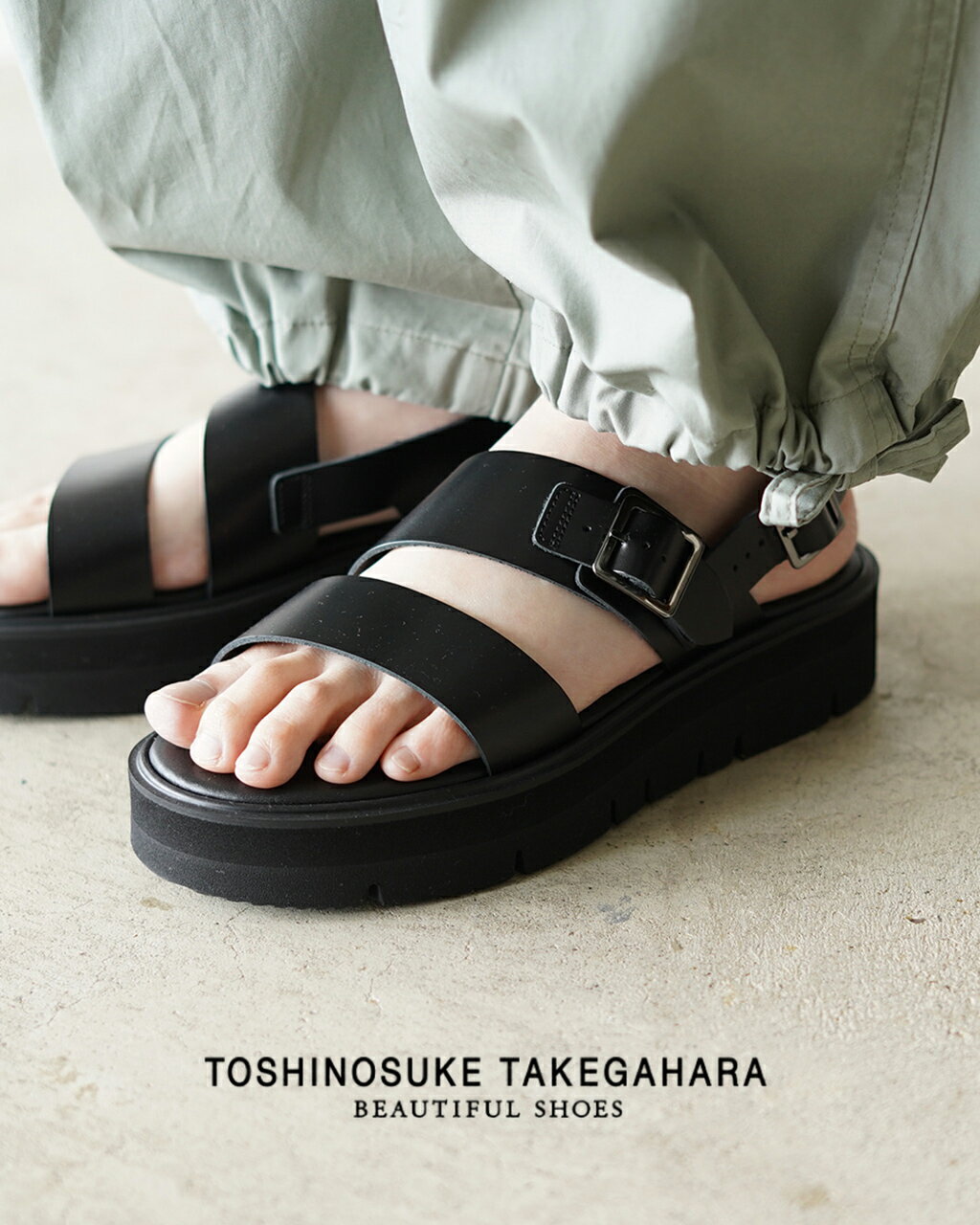 ビューティフル シューズ BEAUTIFUL SHOES ベルト サンダル S.S. BELT SANDALS (GLOXI CUT THICK SOLE) ブラック 黒 レディース BSS21120040503 xp10