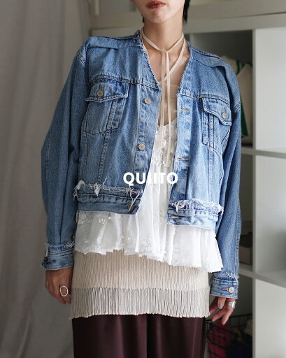 キイト QUIITO リメイク Vネック デニムジャケット レディース TENT VNECK JK 羽織 長袖 ジージャン トラッカージャケットジャケット パッチワーク 古着 ビンテージ Q25A-J055 0711 キイト QUIITO リメイク Vネック デニムジャケット レディース TENT VNECK JK 羽織 長袖 ジージャン トラッカージャケットジャケット パッチワーク 古着 ビンテージ Q25A-J055 0711